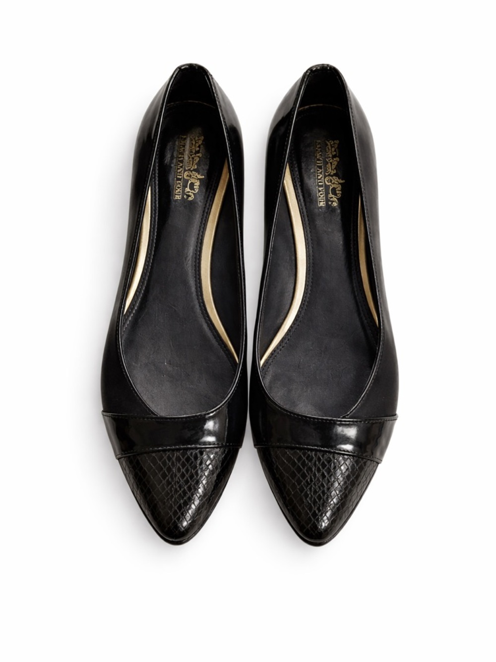 Vintage Coach “Coach and Four” Black Patent Snakeskin Cap Toe Flats 9.5 - Picture 2 of 14